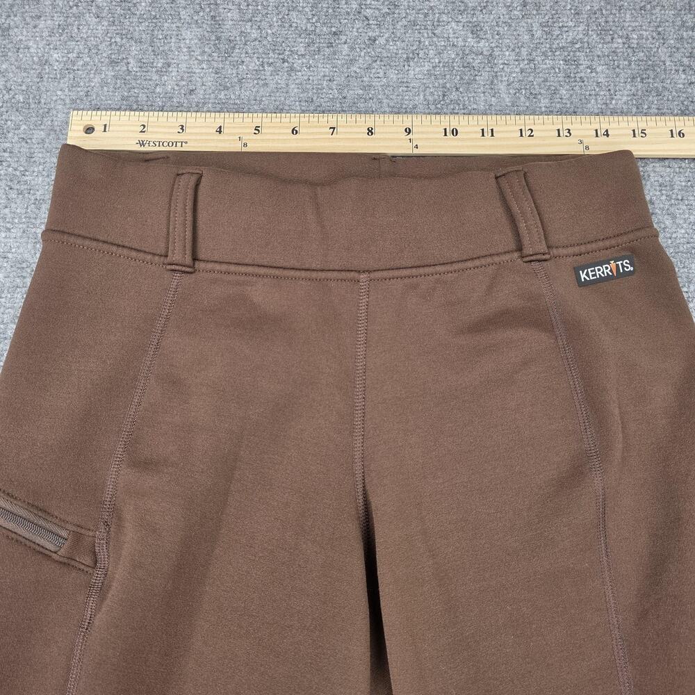 Kerrits Pants Womens Large Brown Fleece Riding Leggings Knee Grip Zip Pocket - Picture 5 of 16